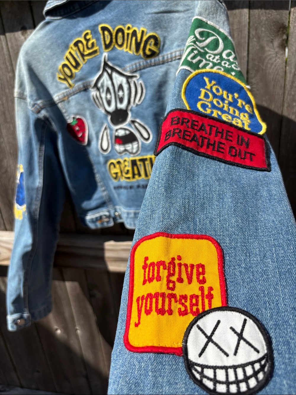 First Row medium positivity patch denim jacket!! - Picture 6 of 7
